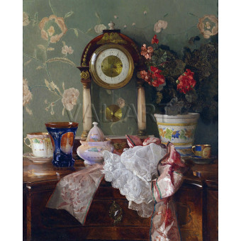 РЕПРОДУКЦИИ НА КАРТИНИ Античен натюрморт с каминен часовник (1880)